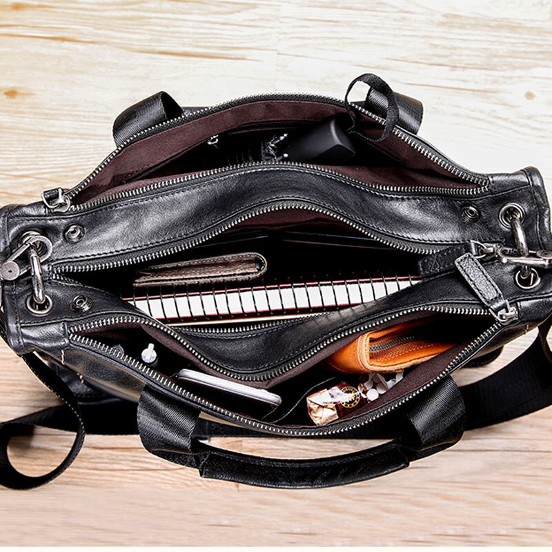 AETOO Leather handbag men's soft leather diagonal bag casual men's first layer leather shoulder briefcase