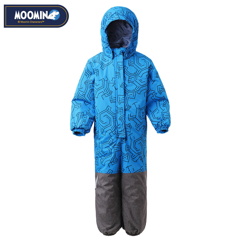 Moomin-Pelele de invierno con una botonadura para niño, ropa de invierno, azul con capucha, geométrico, cálido, para bebé, 2020