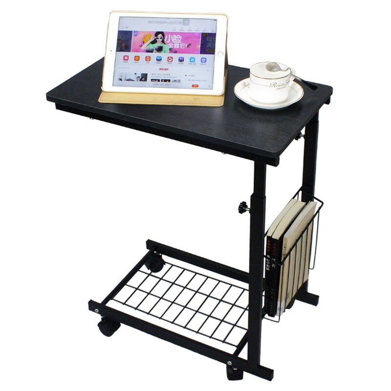 높이 조정 가능한 차 테이블 사이드 엔드 테이블 사무실 노트북 책상 커피 테이블 잡지 선반 작은 이동식 홈 가구