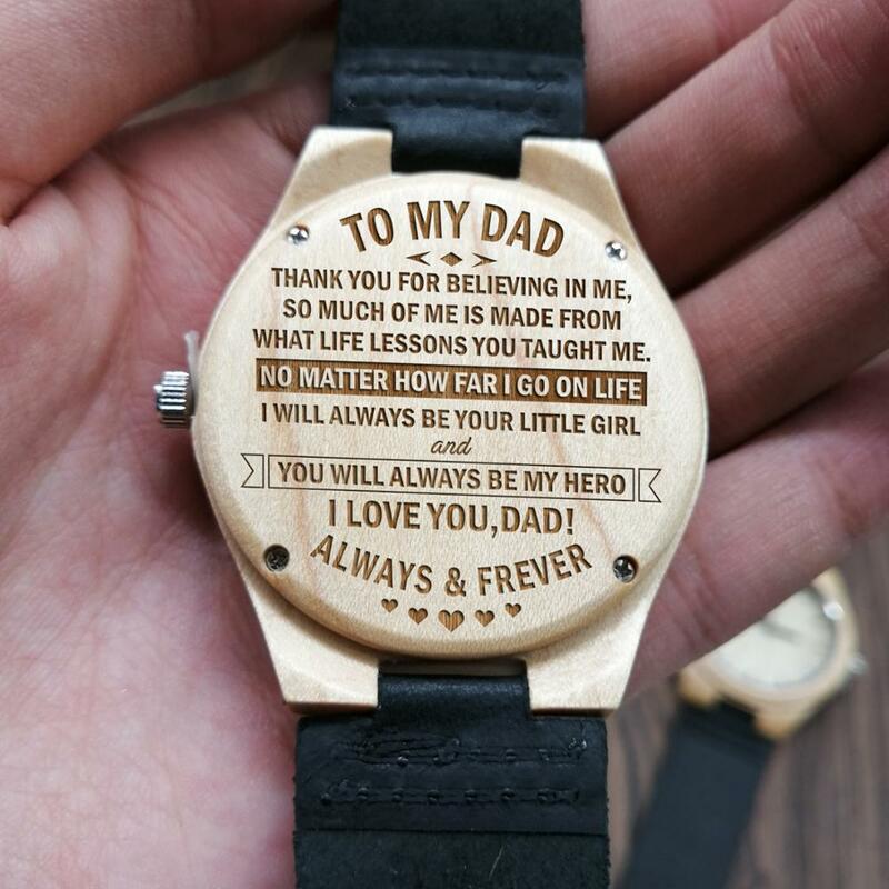 Zu Meinem Papa-Automatische Quarz Uhren Für Größte Vater Geburtstag Lift Luxus Armbanduhr Ahorn Holz Uhr