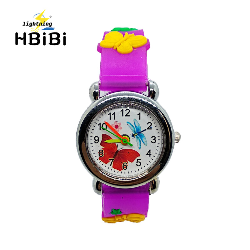 HBiBi موضة ملون فراشة اليعسوب ساعات الأطفال مشاهدة الاطفال الفتيات هدية النحل ساعة عادية ساعة أطفال relogio infantil