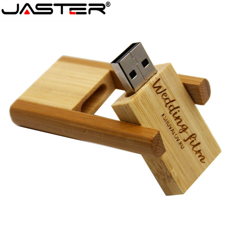 JASTER-pendrive giratorio de madera, unidad flash USB 2,0, 4GB, 16GB, 32GB, 64GB, venta al por mayor (logotipo gratis)
