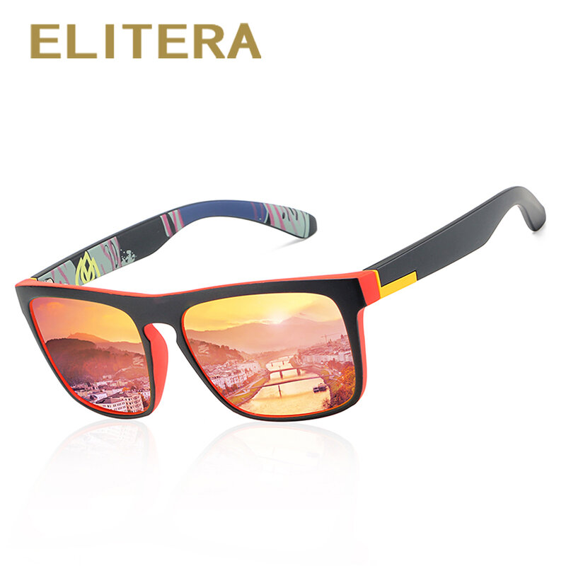 ELITERA Brand Design Polarized Sunglasses Men Driver Shades Male Vintage Sun Glasses For Men Women Square Mirror Summer UV400