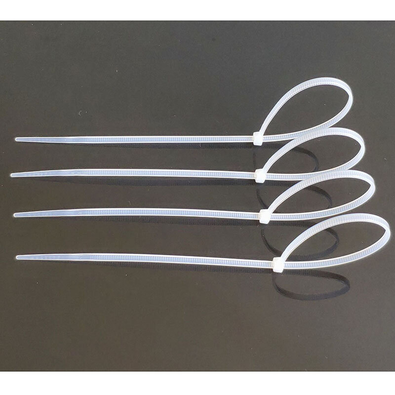 Laços de plástico de nylon para fios, organizador com fecho automático para fios, 100 peças, preto e branco