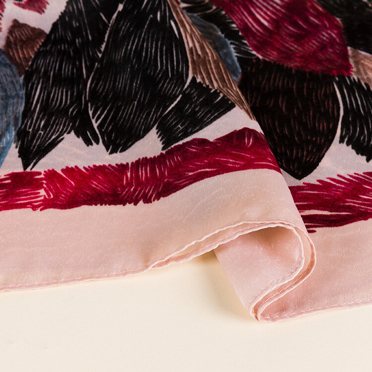 2018 new silk scarves colorful print beach towel sunscreen shawl ladies multicolor petal silk scarves