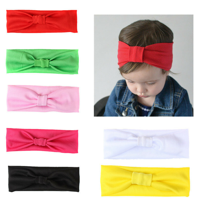 Europe and the United States knotted headband Baby stretch headband Color rabbit ears baby headscarf M11