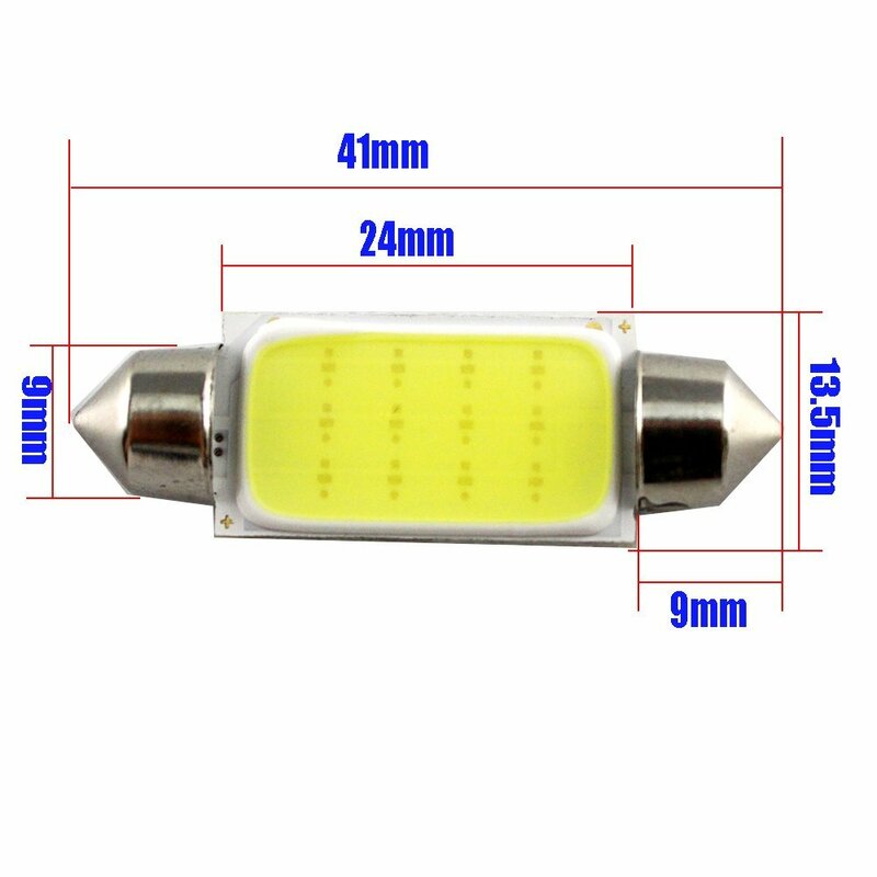 Bombilla LED COB para Interior de coche, luz de lectura de 31mm, 36mm, 39mm, 42mm, 1,5 W, 12V de CC, 10 unidades