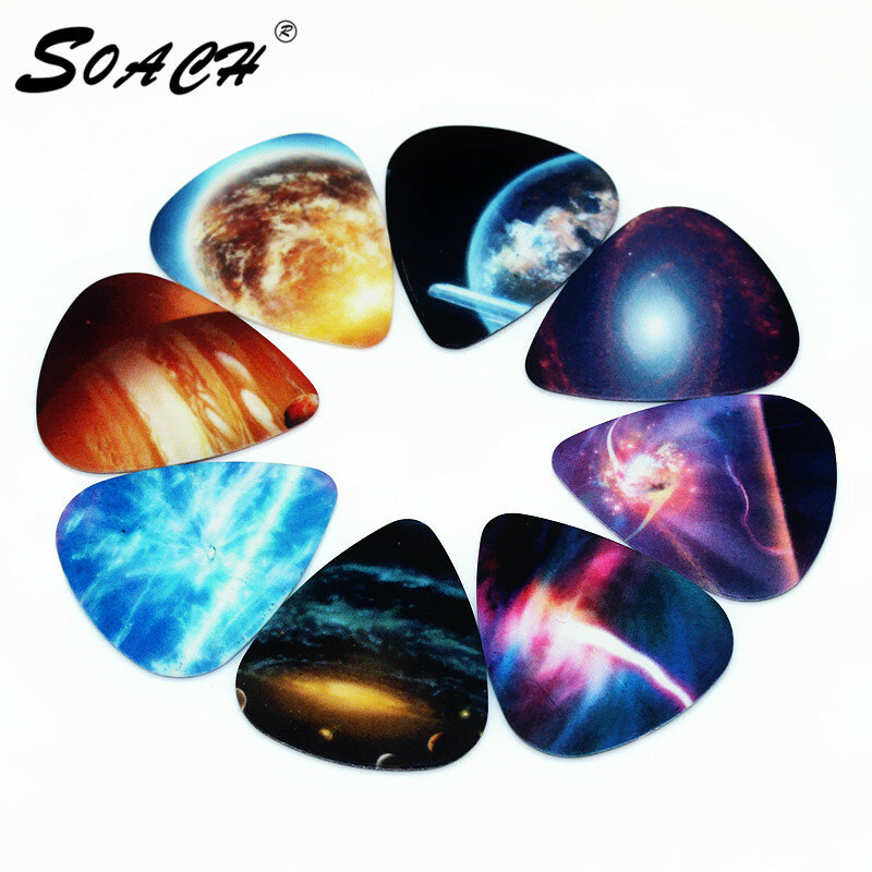SOACH-púas laterales de 0,71mm para guitarra acústica, accesorios para guitarra, ukelele, bajo, universo, Planeta, 10 Uds.