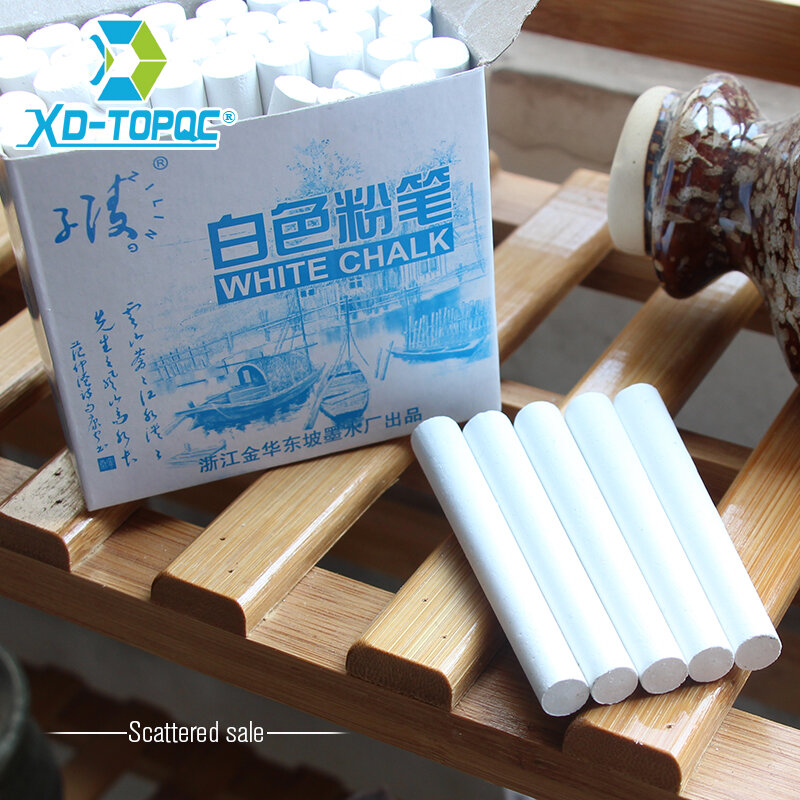 Xundi-Tizas blancas sin polvo para aprendizaje escolar, Tizas de alta calidad, marcador de suministros de papelería, CK03