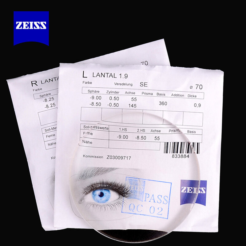 ZEISS-lentes minerales 1,70 1,80 1,90 naturales, lentes para miopía severa, presbicia, astigmatismo, gafas para miopía alta, 1 par