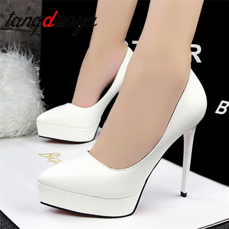 Super high with 12 cm womens shoes European American style shallow mouth sexy high heels stiletto single shoes red wedding shoes