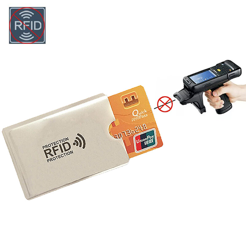 Billetera Anti Rfid para hombre, bloqueo de lector, soporte de tarjeta bancaria, identificación, protección de Metal, soporte NFC de aluminio de 6x9cm