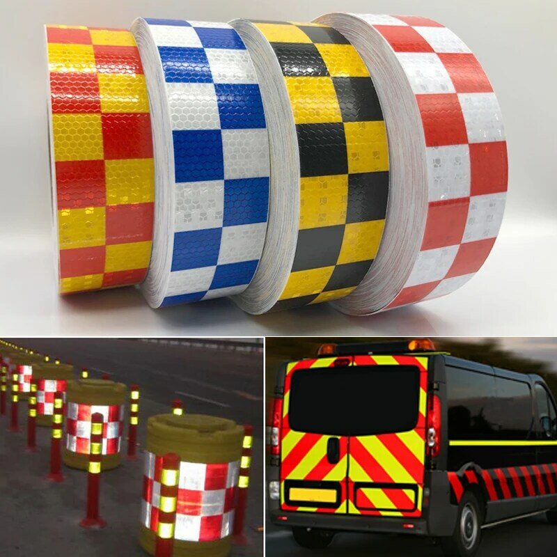 Pegatinas de cinta reflectante de 5cm de ancho para camioneta, Material reflectante de seguridad, cinta de advertencia, decoración de estilo de coche