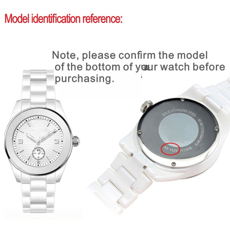 Dotyczy Armani zegarek ceramiczny 20mm23mm czarny biały jasny pasek ceramiczny zegarek model AR1424 AR1426 AR1421 AR1425 od zegarków