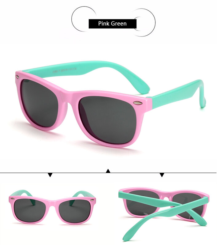 2019 New Silicone Children's Polarizing Sunglasses Square Boys and Girls'Glasses UV400 Brand Design Soft Safety Sunglasses