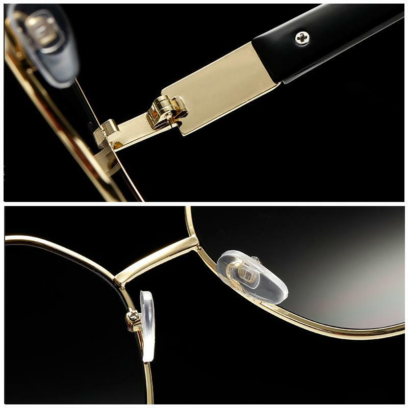 최고 품질의 새로운 패션 여성 남성 선글라스 대형 금속 음영 안경 거울 렌즈 운전 태양 안경 Gafas UV400