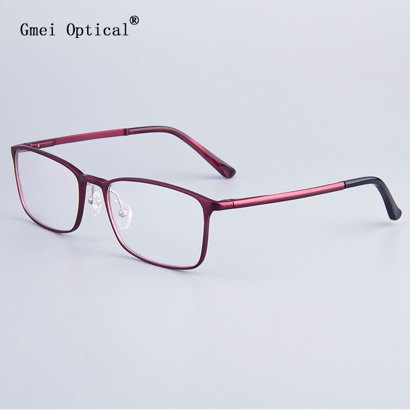 แฟชั่น Full-Rim กรอบแว่นตายี่ห้อ Designer ธุรกิจผู้ชายกรอบ Hydronalium แว่นตาฤดูใบไม้ผลิบานพับบนขา GF521