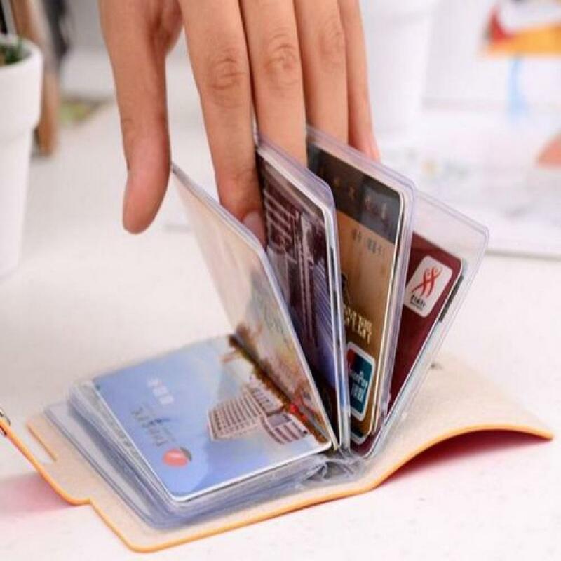 Nieuwe Mode Pu Lederen Visitekaartje Houder Organizer Hasp Mannen Vrouwen Bank Credit Card Houder Simpie Bag Id Card Wallet