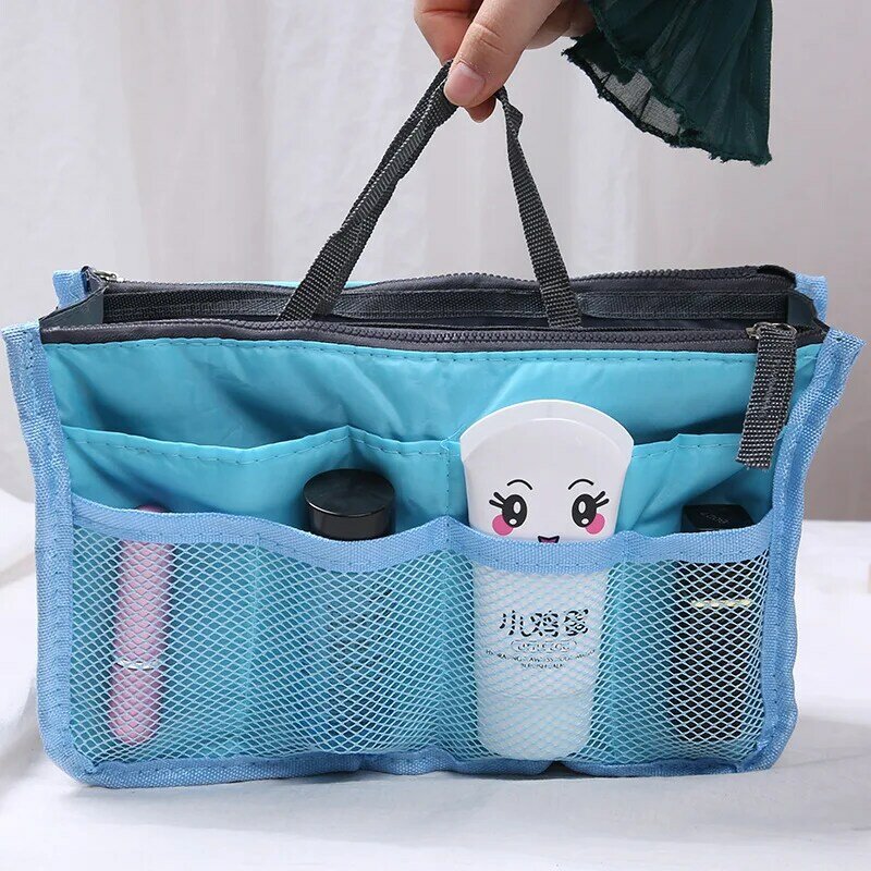 Cellecool bolsa de maquiagem com zíper, bolsa pequena para cosméticos, organizador para viagem, kit de higiene pessoal, cc001