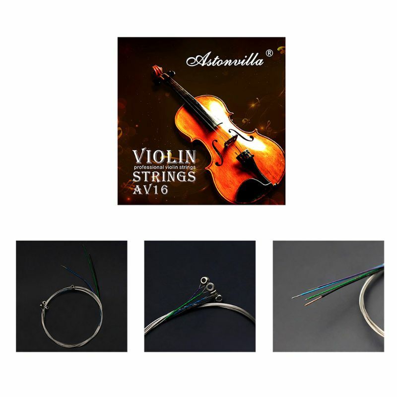 OOTDTY AV16 profesional cuerdas de violín (E-A-D-G) cuproníquel cadena para 4/4, 3/4, 1/2, 1/4 violín cuerda de violín