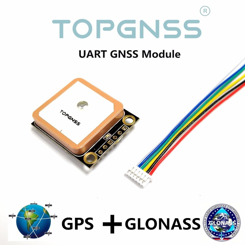 UART-وحدة GPS GLONASS 3.3-5V TTL ، GPS Modue ، وضع مزدوج M8n GNSS ، مستقبل هوائي ، فلاش مدمج ، NMEA0183 FW3.01 TOPGNSS