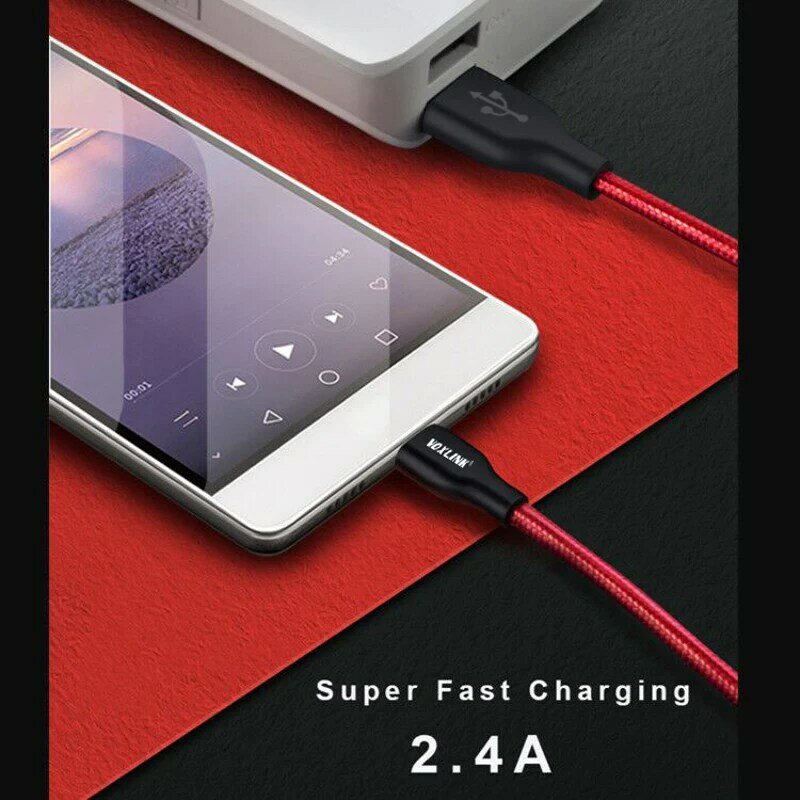 VOXLINK USB Type C 2.4 A كابل USB C Type-C مزامنة وشحن كابل لسامسونج هواوي P20/OnePlus 2/ZUK Z1/LG G5/شاومي 8SE/HTC10