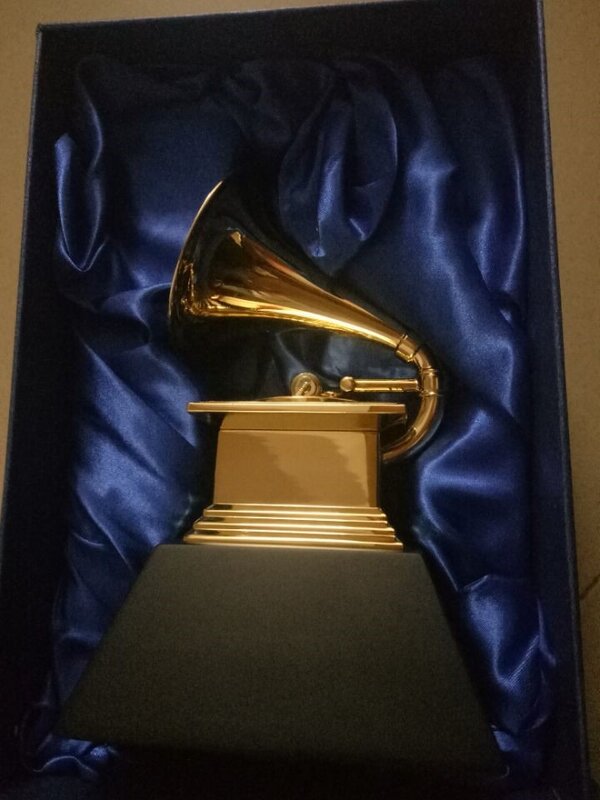 Estátua do prêmio grammy awards, medalhão de metal em escala 1:1, lembrança para música de naras