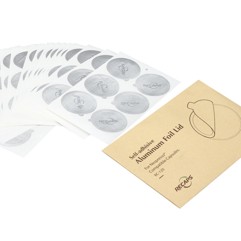 Tapas adhesivas de aluminio para rellenar, cápsulas desechables rellenables reutilizables, Nespresso, 120/240/360 Uds.