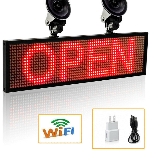 Panneau d'affichage d'intérieur LED Portable 12v P5 Smd rouge WiFi 2018, panneau d'affichage défilant Programmable en vitrine ouverte