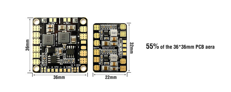 Matek micro pdb w/bocal 5v e 12v com bocal