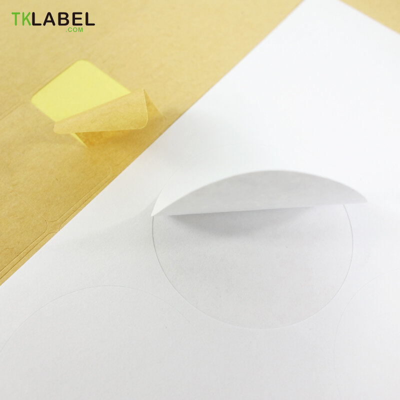 Etiqueta adesiva branco/brilhante a4, etiqueta de impressão, selo em branco para impressoras ou escrita à mão, diâmetro 2.5cm 3cm 4cm 6cm