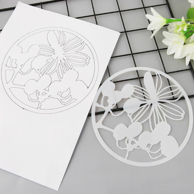 8Pcs Round Grilles Drawing Molds Plastic Children Painting Stencils DIY Paper Art Craft Card Label Scrapbook Bookmark Educationa