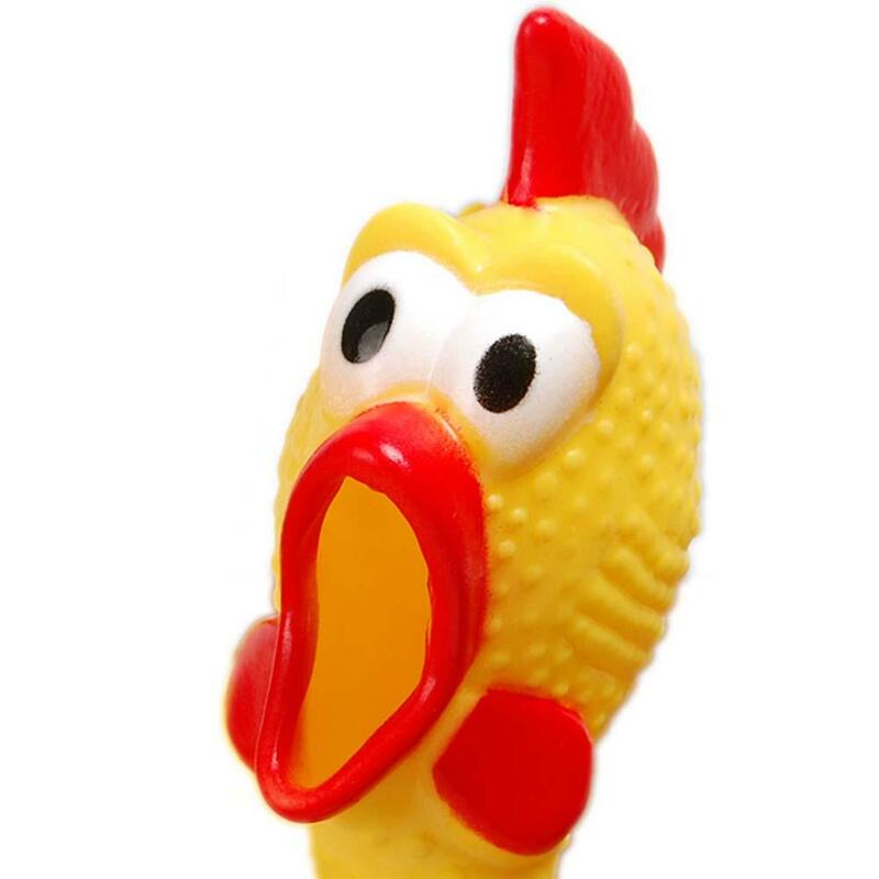 Желтая резиновая игрушка для питомцев, собак, щенков, сжимающих кричащих, пронзительных, резиновых цыплят