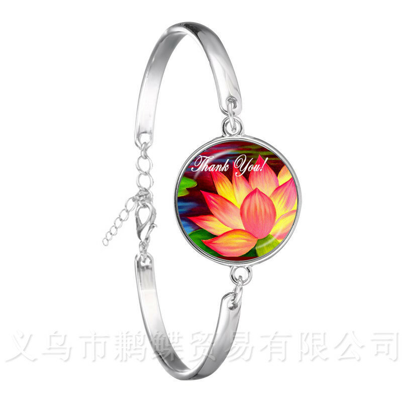 Teacher's Day Gift Bracelet Merci Maitresse 18mm Glass Cabochon Trendy Jewelry Bangle For Women Men Thanksgiving Gift