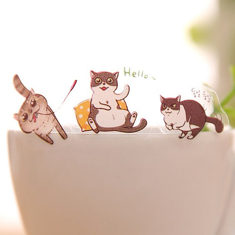 6 teile/los Cartoon Katze Mädchen Nette Papier Aufkleber Dekorative Journal Sammelalbum Planer Aufkleber Kawaii Schreibwaren Schule Liefert