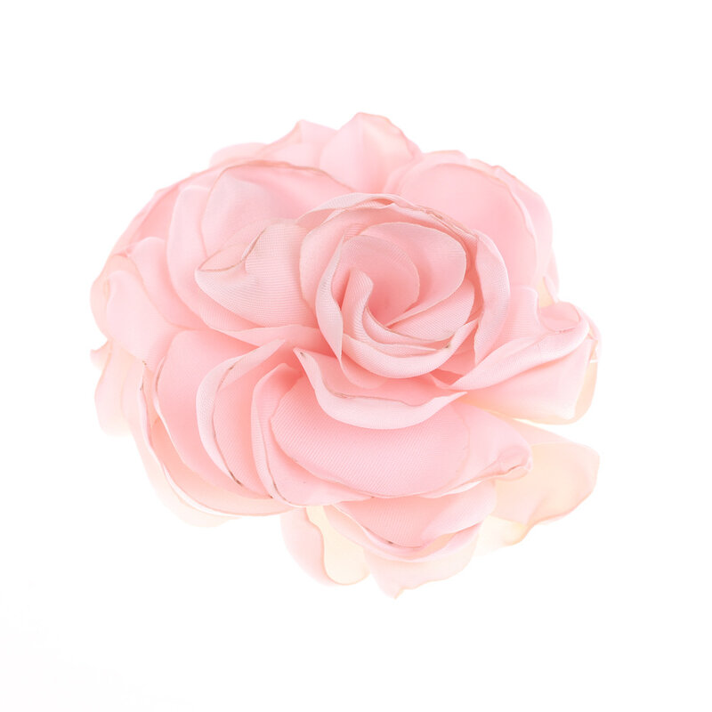 Flor boutique de rosas de cetim, acessórios para cabelo com flores de tecido multicamadas de 3.2 pol. para tiara diy
