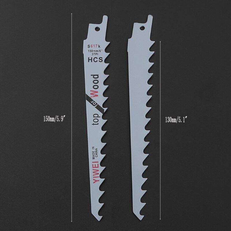 2Pcs 6" Blades Reciprocating Saw Sharp S617K Extra Pruning For Wood Safety