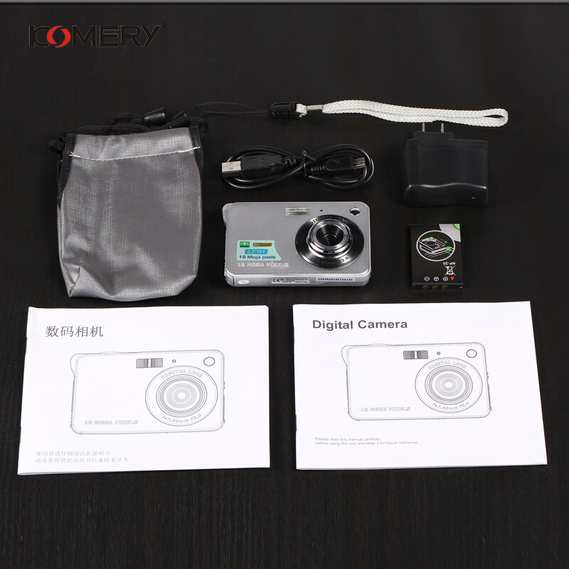 KOMERY Originele Digitale Camera 2.7 Inch Tft-scherm CMOS 5.0MP Anti-shake 8X Digitale Zoom 1800 w Pixel Video camera Selfie camera