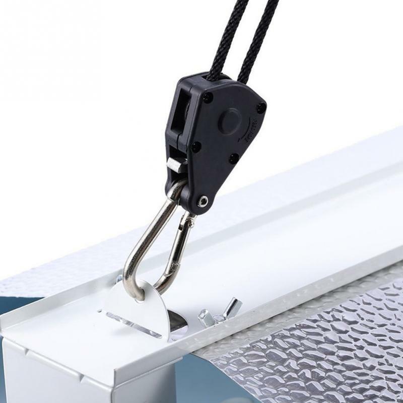 Berguna Adjustable 1 pasang 2 PCS 1/8 "tali gantung Ratchet lampu Lifter Led tumbuh lampu gantungan seng Alloy kait katrol plastik