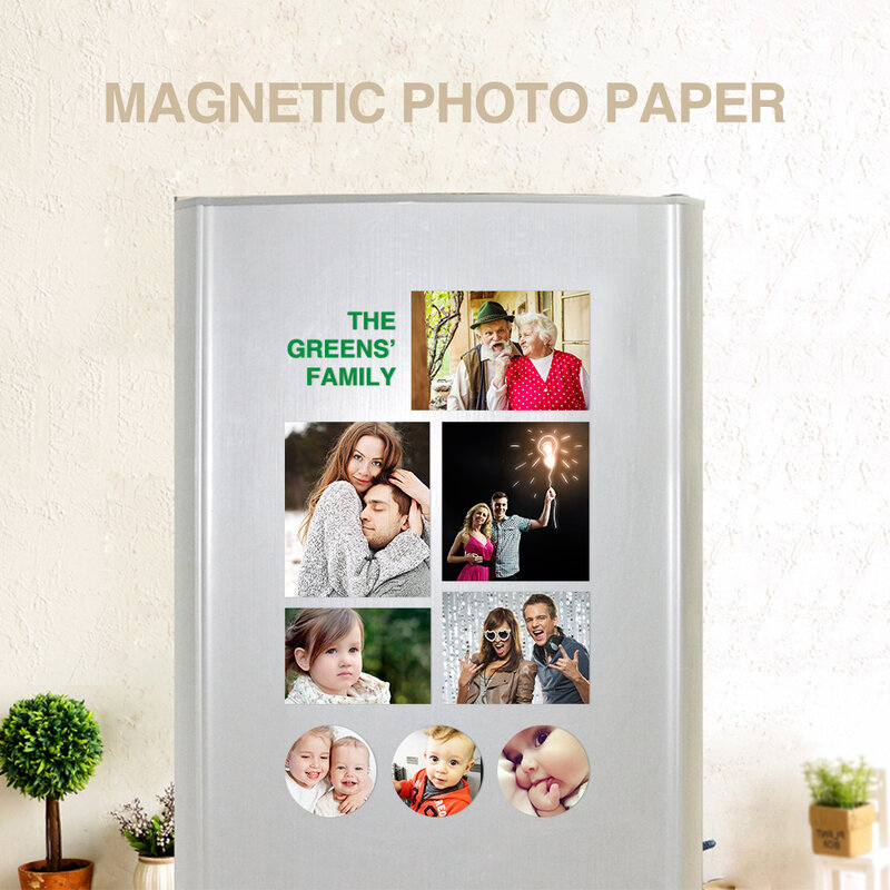 Papel fotográfico magnético para impresiones digitales, paquete de 5 unidades de hoja en blanco para impresión fotográfica digital con reverso de imán, tamaño A4 (210X297 mm)