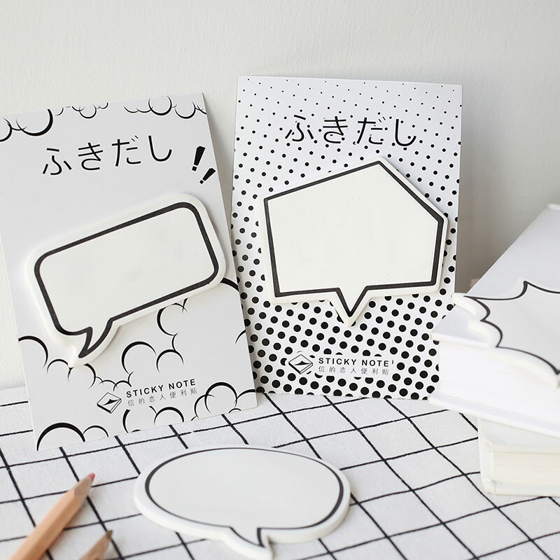 1X Kreatif indah dialog kertas pasta N kali rencana Sticky Notes kawaii stationery Sekolah Planner Stiker Kertas