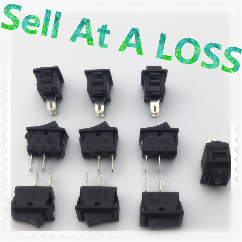 10ชิ้น/ล็อต10*15มม.SPST 2PIN ON/OFF G130 Rocker Switch 3A/250VรถDash dashboardรถบรรทุกRV ATVบ้าน