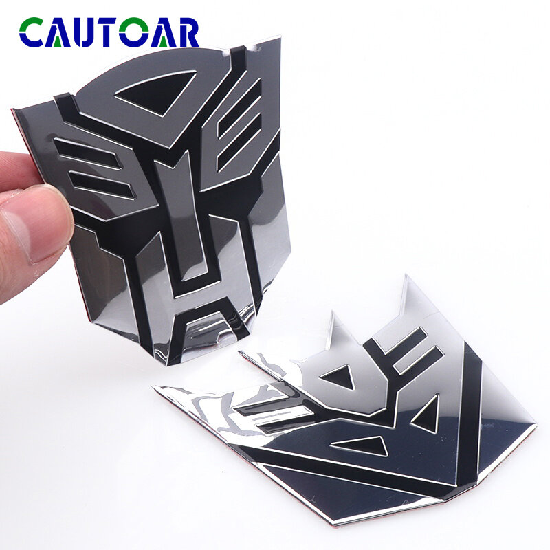Car styling 3D stop aluminium Autobot Transformers przypinka samochodowa tylny emblemat naklejka na telefon komórkowy laptop modna dekoracja