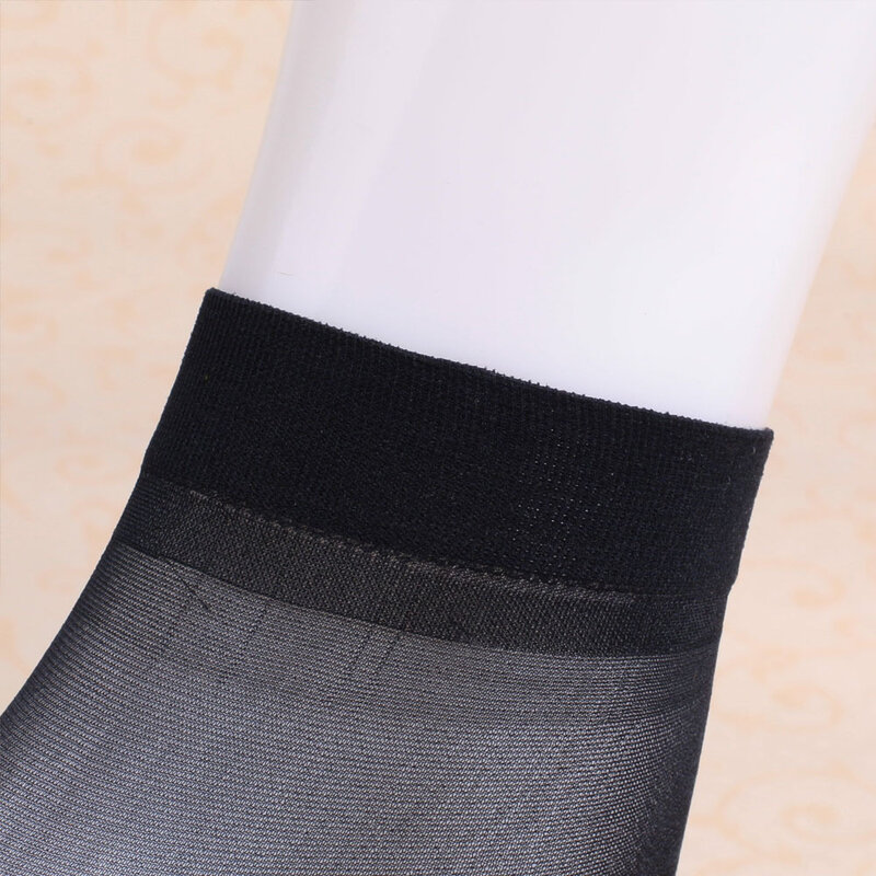 Novidade transparente mulheres homens pés pretos meias veludo plano seda curta atacado de fábrica