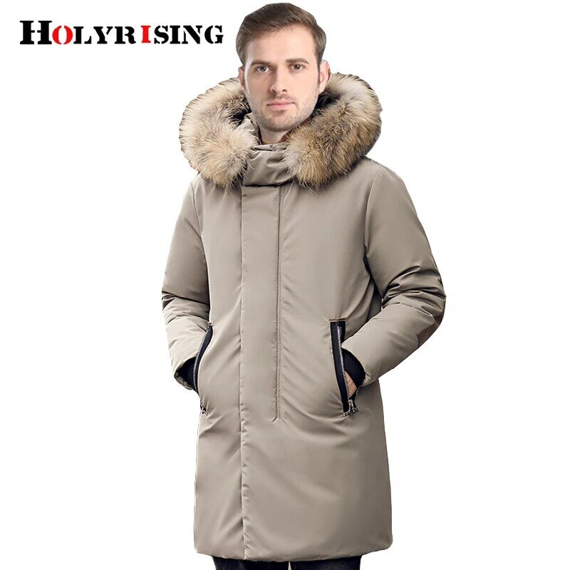 Holyrising jaqueta masculina de pato unissex, quente e grossa para homens, jaqueta com capuz para inverno 18503 a 5