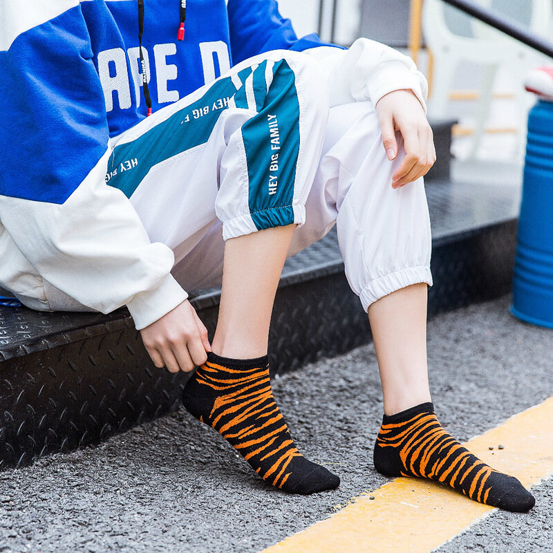 Calcetines tobilleros con diseño de tigre para mujer, para primavera y verano, 2019