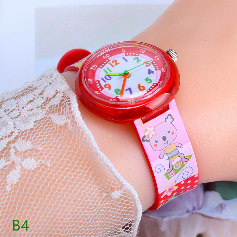 Various animal kids watches student girls boys clock casual Children's watches fresh soft sister children watch pointer table L9