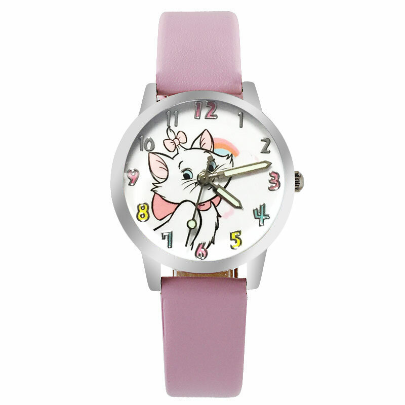 Sky Blue Kids Watch Cute Cartoon Bow Kitten Girl Clock Quartz Sports Boy Watch Kids Fashion Bracelet Wrist Watch Clock Relogio