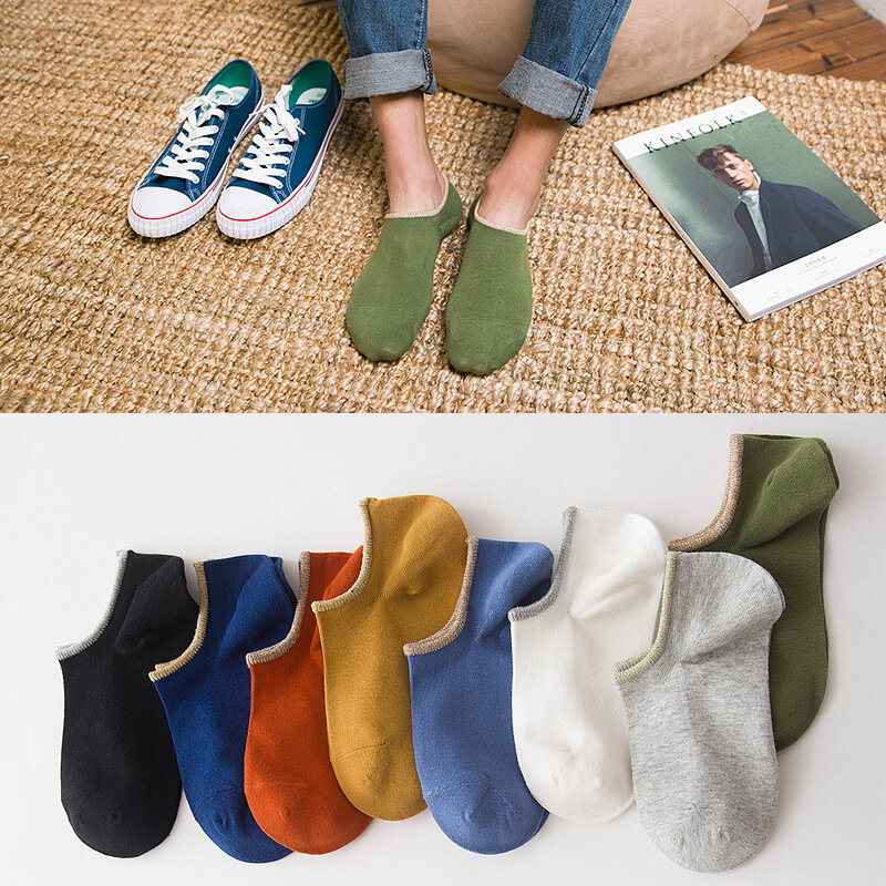 Male Invisible Socks Man Cotton Frontline Leisure Time Sock Low Cut Ankle Sock boy boat casual slippers 5pair=10pcs