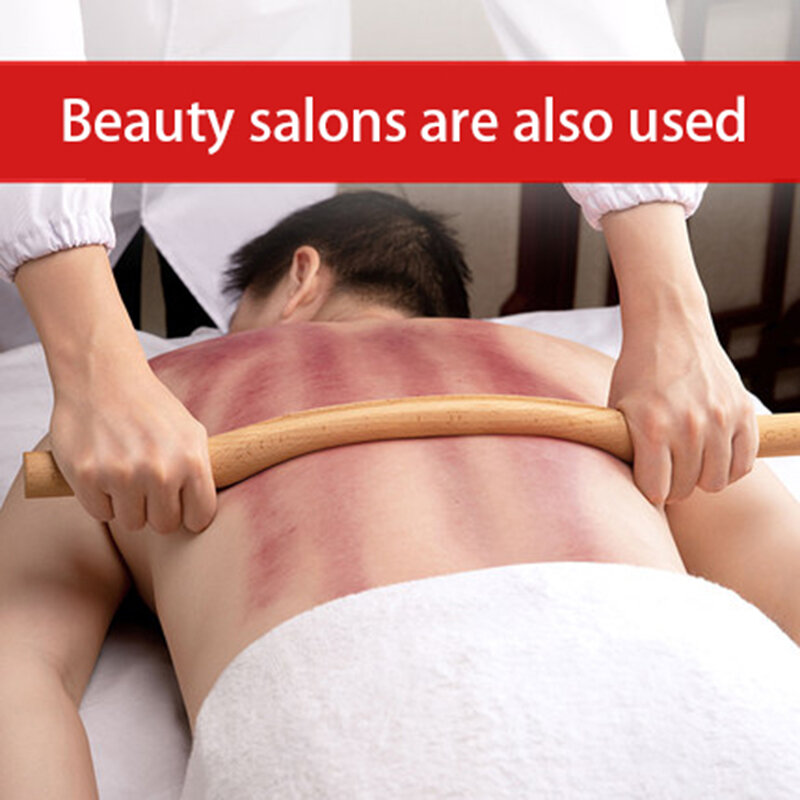 Natural Wood Bamboo Stick for Massage Gouache Beech Wooden Neck Shoulder Back Massager Scrape Therapy SPA Beauty Salon